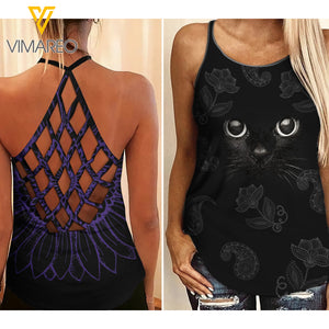KA BLACK CAT Criss-Cross Tank Top