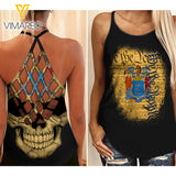 WE THE PEOPLE NEW JERSEY CRISS-CROSS OPEN BACK CAMISOLE TANK TOP