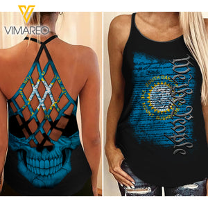 SOUTH DAKOTA-WE THE PEOPLE CRISS-CROSS OPEN BACK CAMISOLE TANK TOP