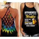 GIRL Criss-Cross Open Back Camisole Tank Top TROUBLE DRINK