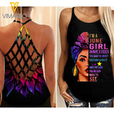 JUNE GIRL SUNFLOWER CRISS-CROSS TANK TOP