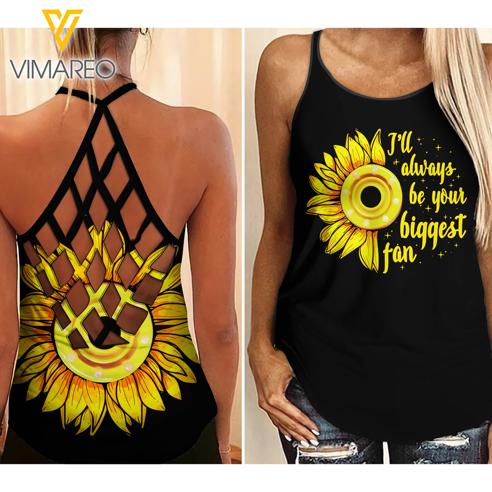ICE HOCKEY FAN CRISS-CROSS TANK TOP