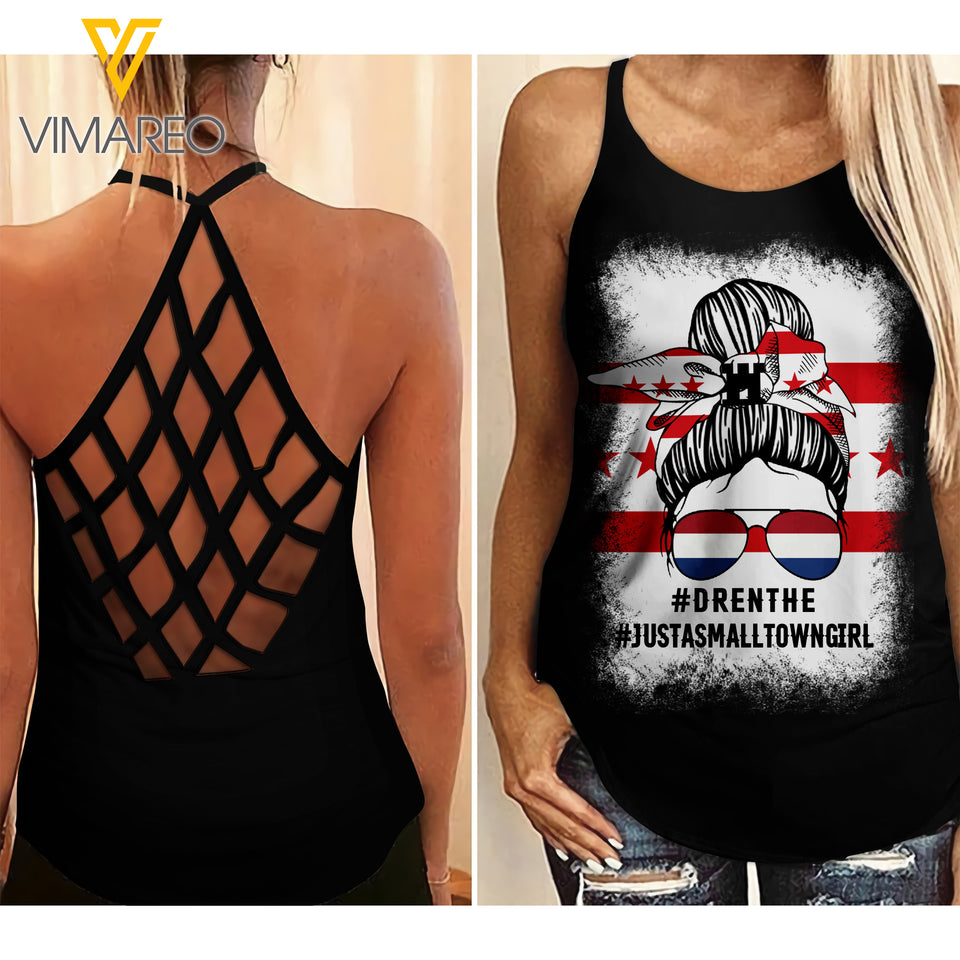 Drenthe Criss-Cross Open Back Camisole Tank Top AUG-MD03