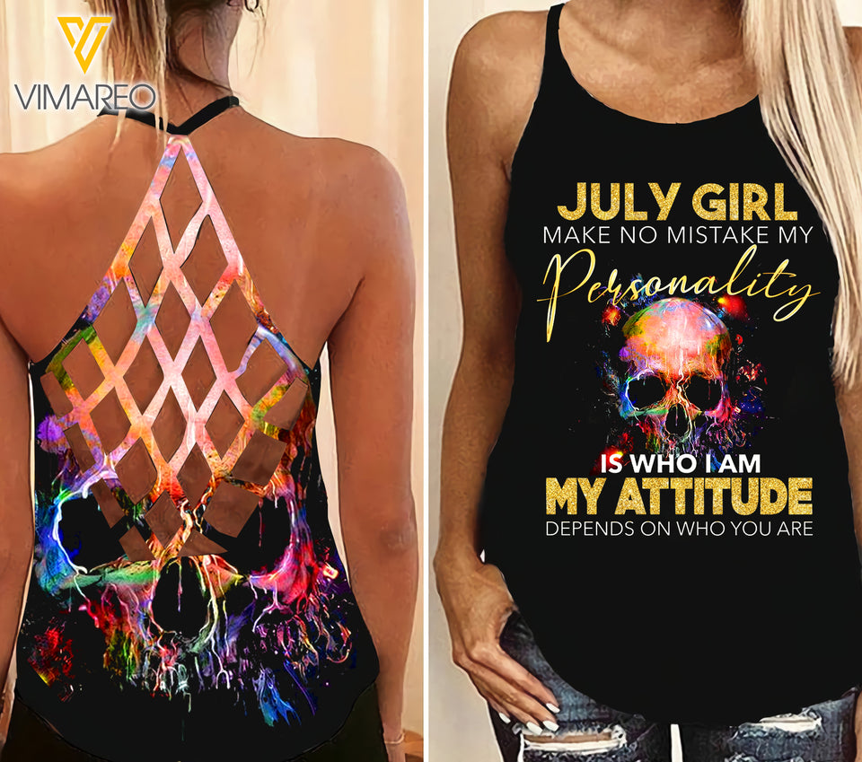 KHMD JULY GIRL Criss-Cross Tank Top