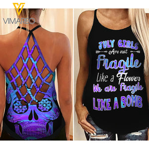 July Girl Criss-Cross Open Back Camisole Tank Top LIKE