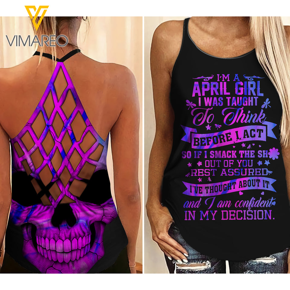 April Girl Criss-Cross Open Back Camisole Tank Top ZD2503