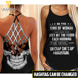 Be the kind of woman-August girl personalized Criss-Cross Open Back Camisole Tank Top