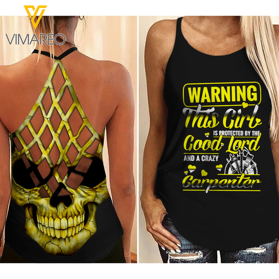Carpenter Criss-Cross Open Back Camisole Tank Top MAR-MD26