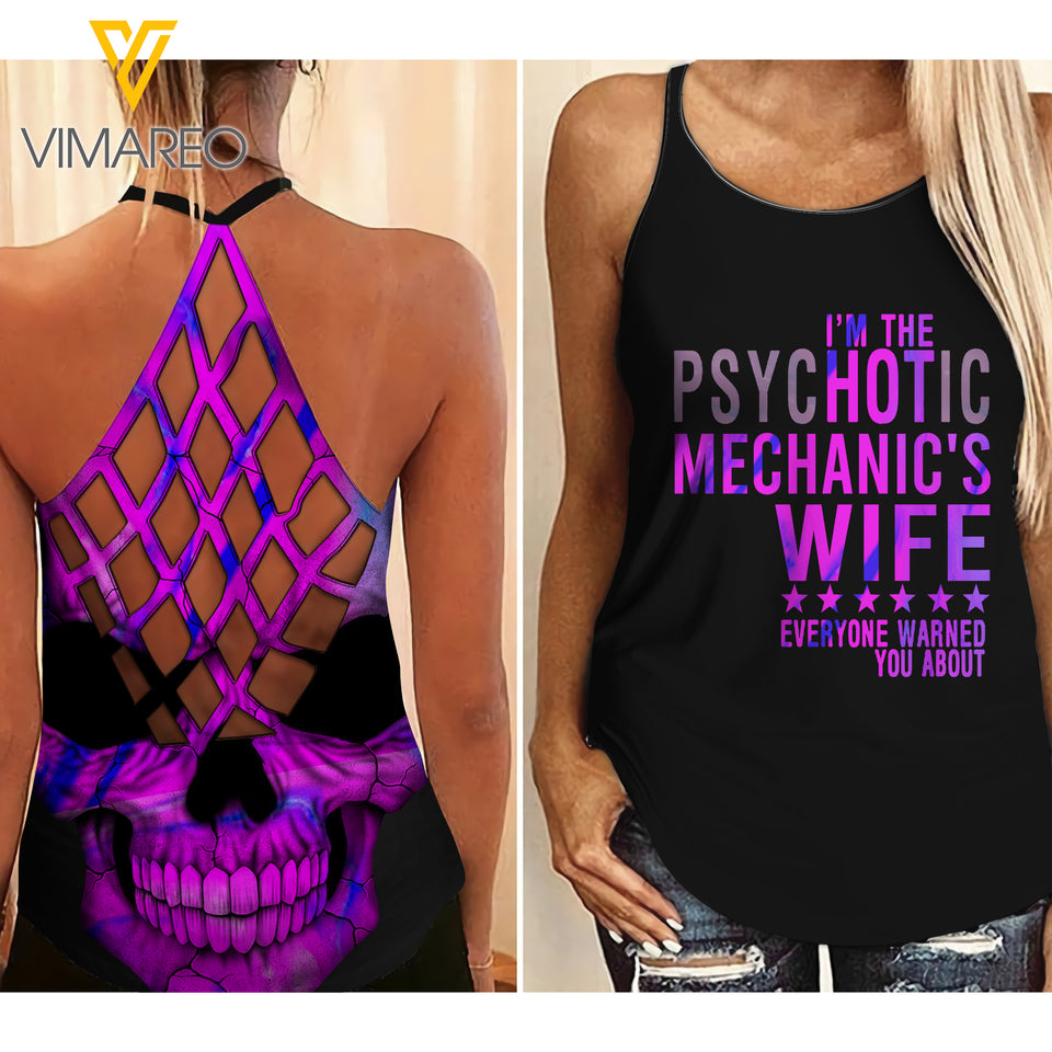 HOT MECHANIC WIFE  CRISS-CROSS TANK TOP