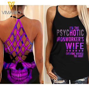 HOT IRONWORKER WIFE  CRISS-CROSS TANK TOP