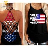 KHMD VODKA FREEDOM Girl Criss-Cross Tank Top 2903