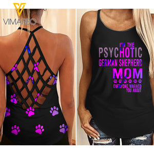 HOT GERMAN SHEPHERD MOM CRISS-CROSS TANK TOP