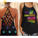 HOT GERMAN SHEPHERD MOM CRISS-CROSS TANK TOP