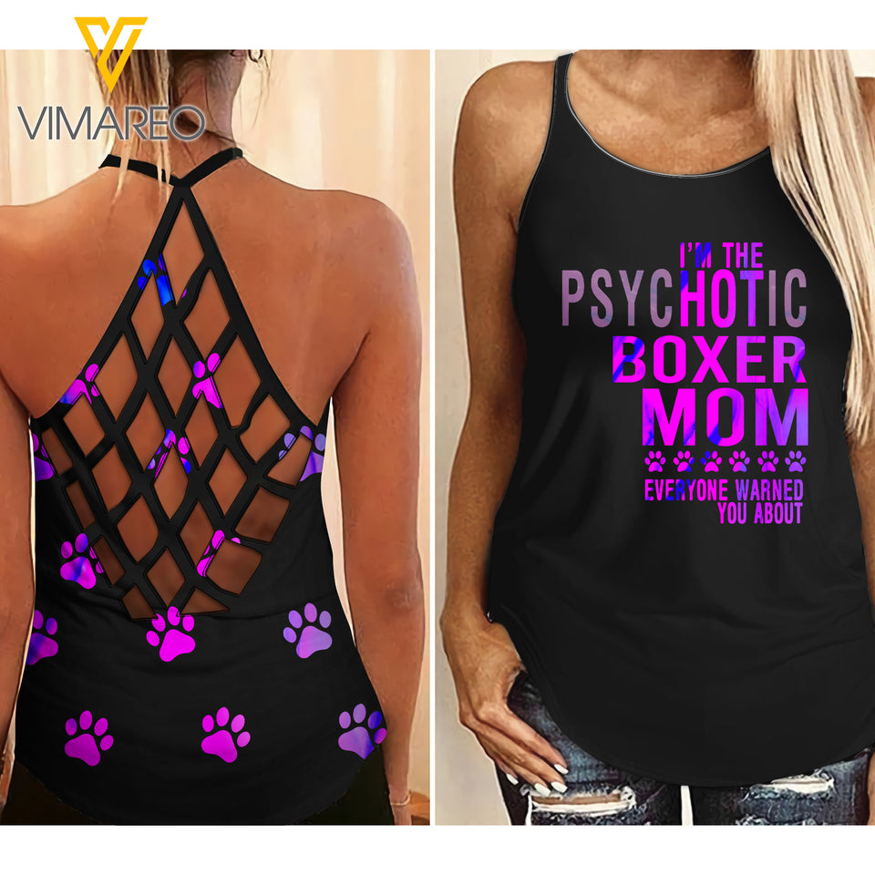 HOT BOXER MOM CRISS-CROSS TANK TOP