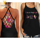 Arborist Criss-Cross Open Back Camisole Tank Top MAR-MQ26