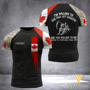 Customized Canada Army Flag 3D PRINTED SHIRT 0604NGBD