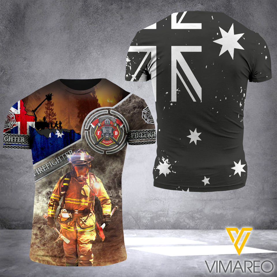 Customized Australia Firefighter 3D Printed Combat Shirt EZD144