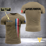 France Firefighter Customized 3D Printed Shirt ATR