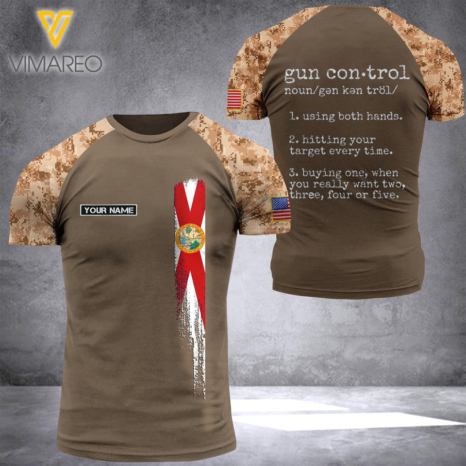 Florida-Gun Control Customized 3D PRINTED SHIRT