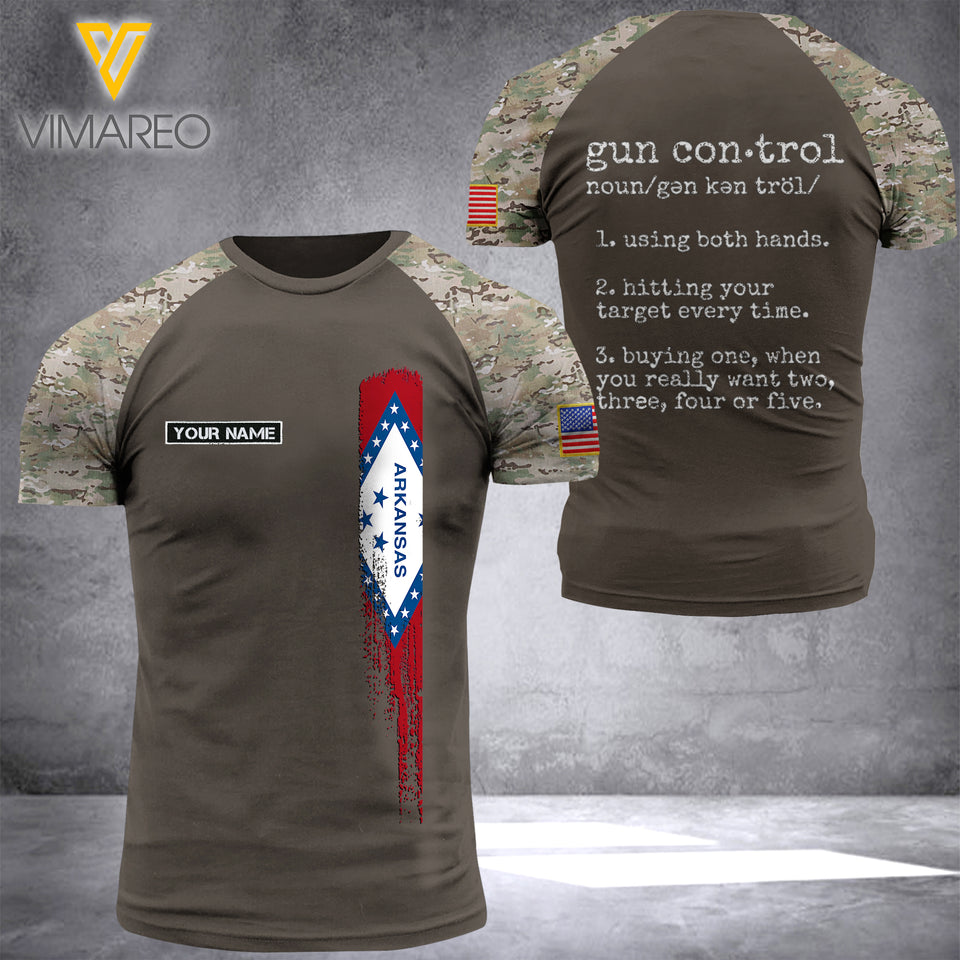 Arkansas-Gun Control Customized 3D PRINTED SHIRT