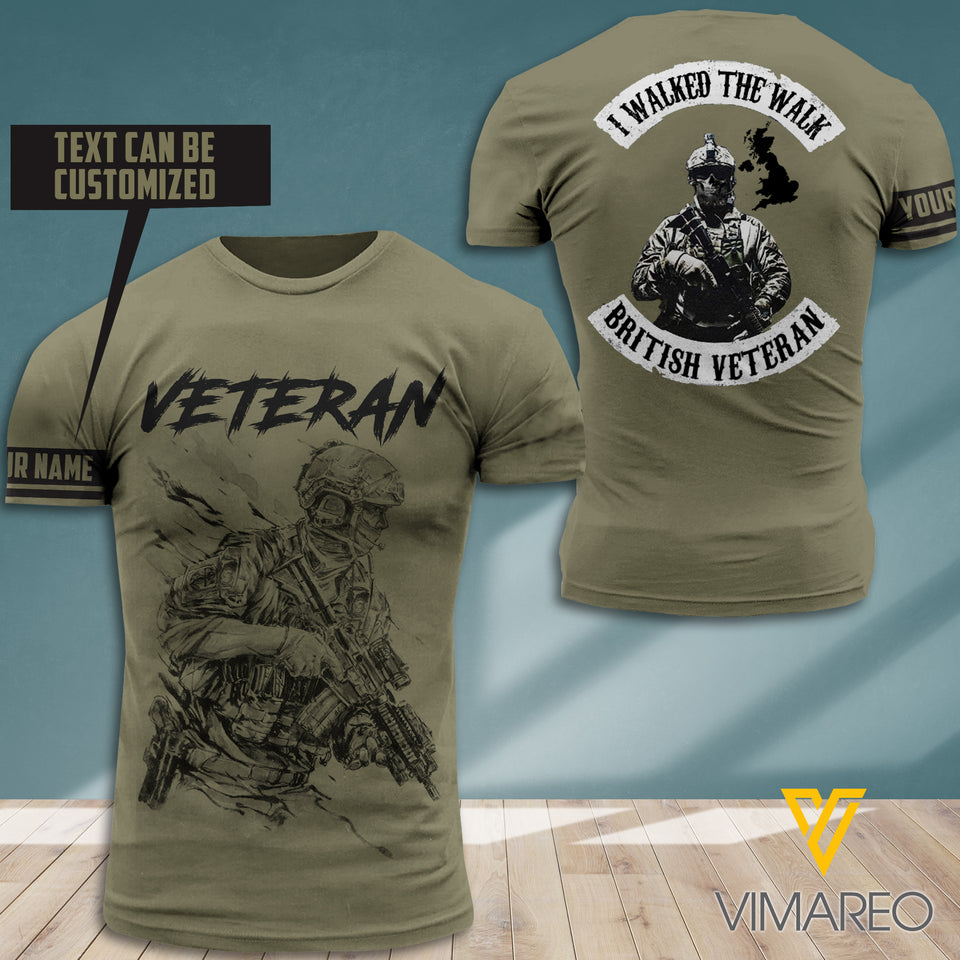 British VETERAN CUSTOMIZE T SHIRT 3D PRINTED MAP