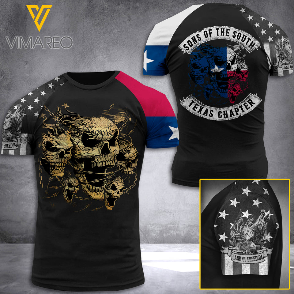 SONS OF THE SOUTH - TEXAS CHAPTER TSHIRT 3D PRINTED JUL-MD19