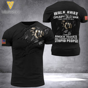 July guy-Grumpy Old Man 3D PRINTED SHIRT