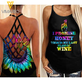 Wine Girl Criss-Cross Open Back Camisole Tank Top QSKEYR2