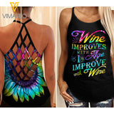 Wine Girl Criss-Cross Open Back Camisole Tank Top QSKEYR4