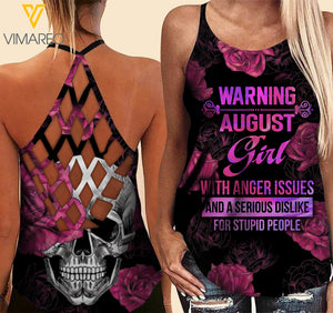 August Girl Criss-Cross Open Back Camisole Tank Top MDEKJR