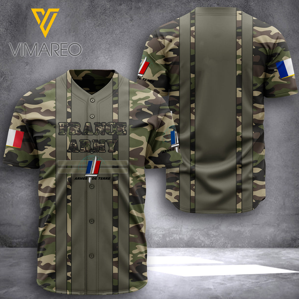 PHN France Army Baseball Shirt Printed APR-MQ09
