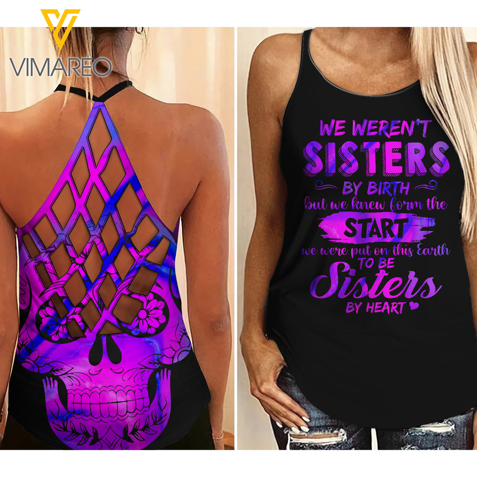 Sisters Criss-Cross Open Back Camisole Tank Top ISUTW