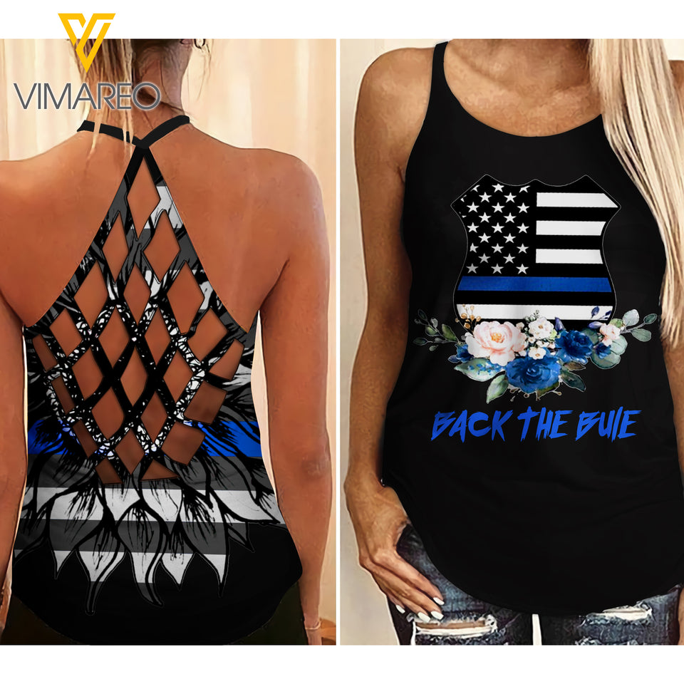 Blue Girl Criss-Cross Open Back Camisole Tank Top TSWEG2
