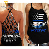 Blue Girl Criss-Cross Open Back Camisole Tank Top TSWEG2