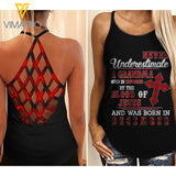 Grandma Was Born In December Criss-Cross Open Back Camisole Tank Top SEP-NL01