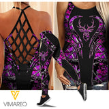 Hunting Girl Criss-Cross Open Back Camisole Tank Top Legging MCEFYE3