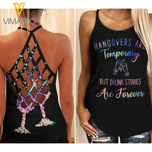 Drunk Stories Criss-Cross Open Back Camisole Tank Top TKERH