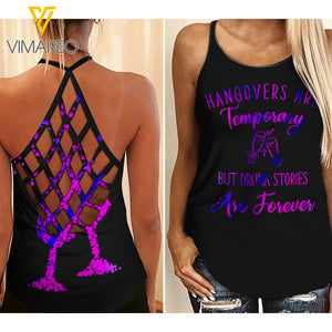 Drunk Stories Criss-Cross Open Back Camisole Tank Top TKERH