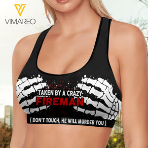 Taken by a crazy Fireman 3D printed Sport bra