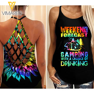 Forecast Criss-Cross Open Back Camisole Tank Top BCGWS