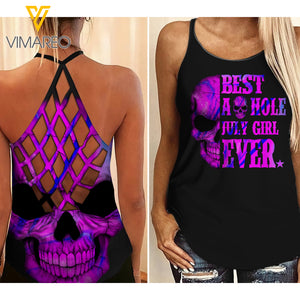 July Girl Criss-Cross Open Back Camisole Tank Top LSJERD