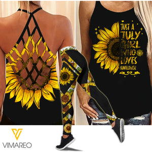 July Girl Criss-Cross Open Back Camisole Tank Top Legging JAGLS