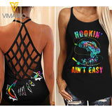 Fish Criss-Cross Open Back Camisole Tank Top MAR-HQ25