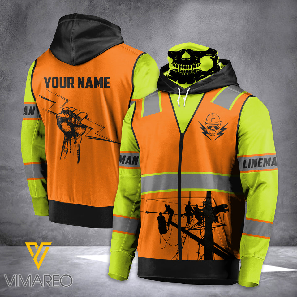 PERSONALIZED LINEMAN CUSTOMIZE MASK HOODIE 3D PRINTED LC