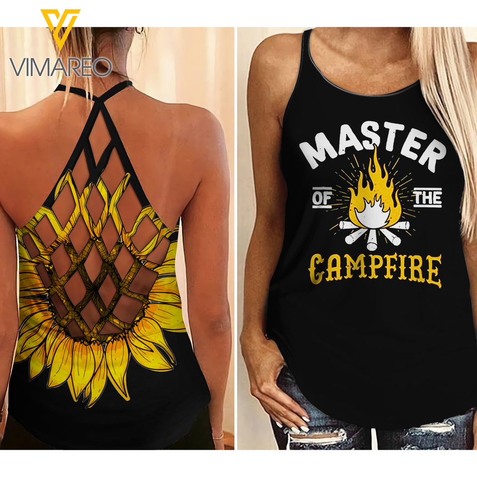 Master Campfire Criss-Cross Open Back Camisole Tank Top QBVGE