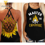 Master Campfire Criss-Cross Open Back Camisole Tank Top QBVGE