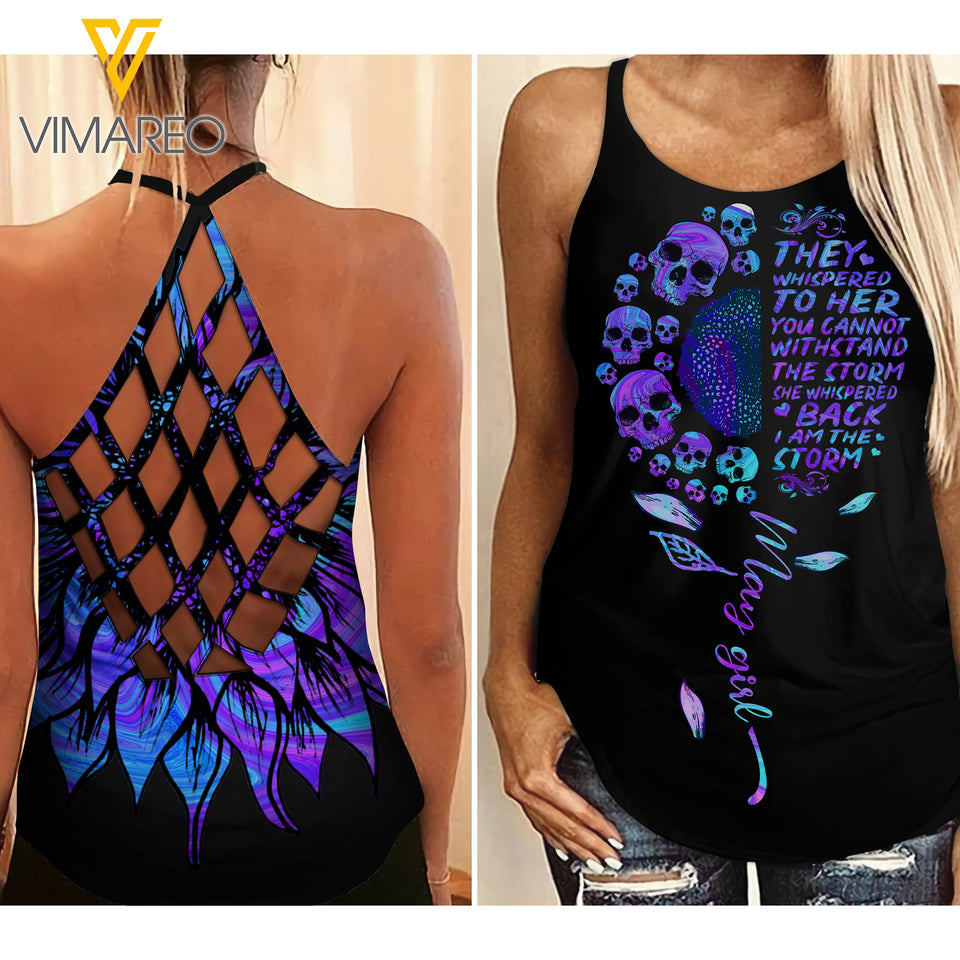 May Girl Criss-Cross Open Back Camisole Tank Top AKDJEW