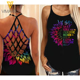 May Girl Criss-Cross Open Back Camisole Tank Top Legging MIXTDS
