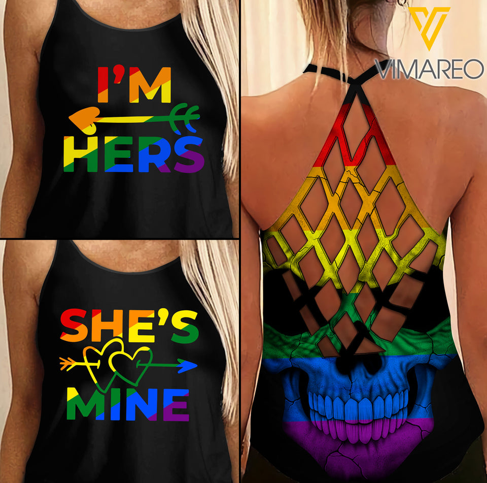 I'M HERS-SHE'S MINE CRISS-CROSS OPEN BACK CAMISOLE TANK TOP