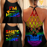 I'M HERS-SHE'S MINE CRISS-CROSS OPEN BACK CAMISOLE TANK TOP